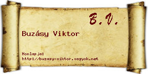 Buzásy Viktor névjegykártya